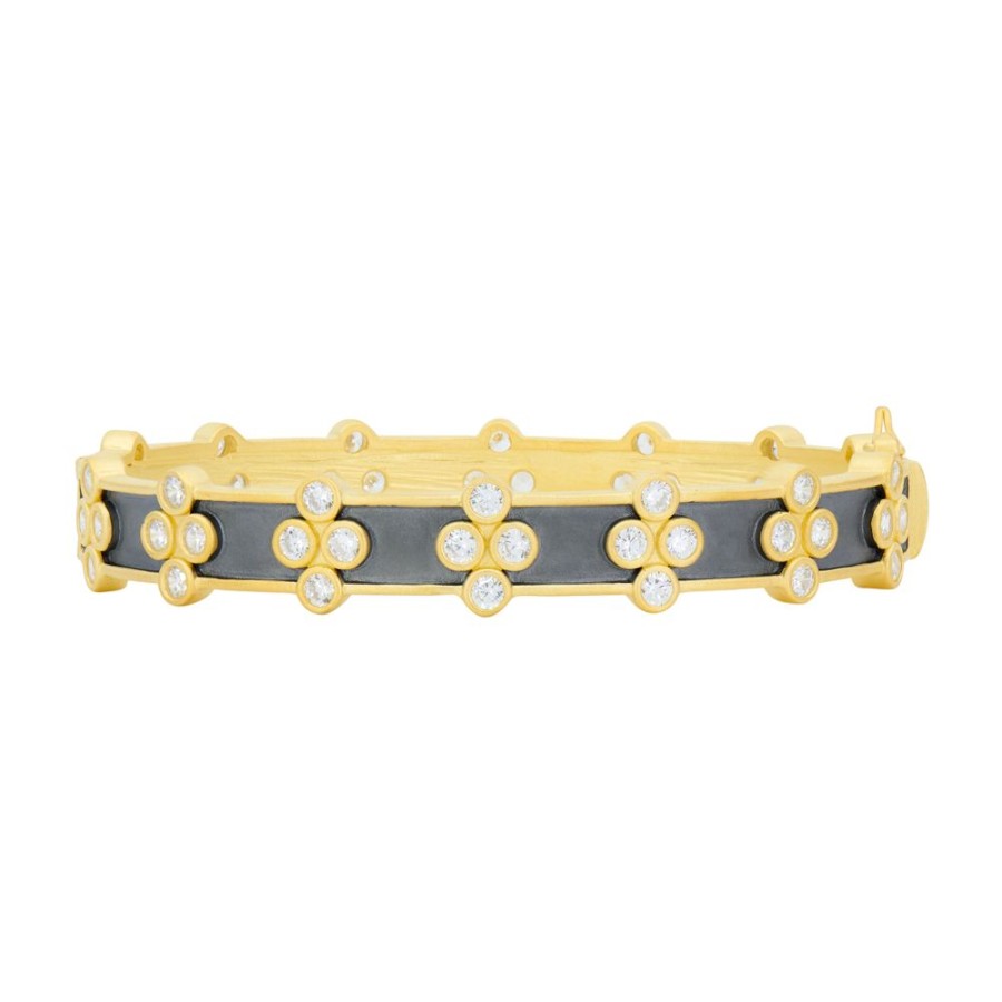 Jewelry Freida Rothman | Signature Brooklyn In Bloom Clover Hinge Bangle