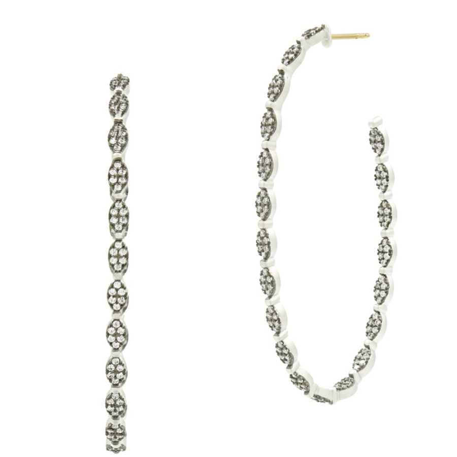 Jewelry Freida Rothman | Industrial Finish Allover Pave Hoops