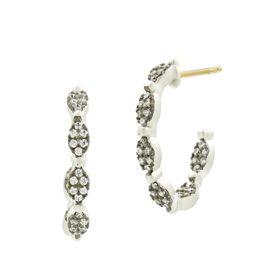 Jewelry Freida Rothman | Industrial Finish Allover Pave Hoops