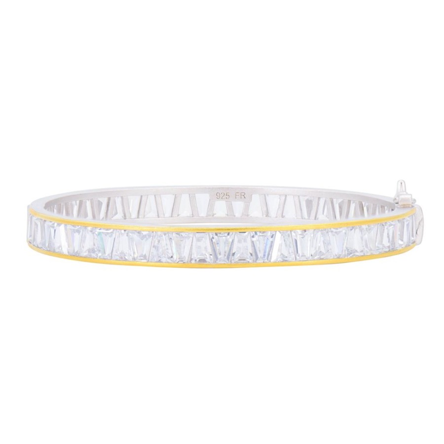 Jewelry Freida Rothman | Midnight Tri-Tone Twilight Thin Hinge Bracelet Clear