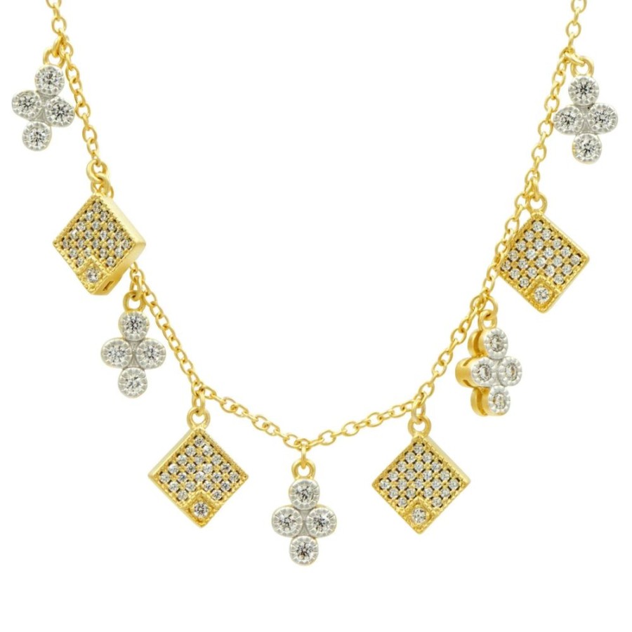 Jewelry Freida Rothman | Visionary Fusion Alternating Charms Pave Necklace