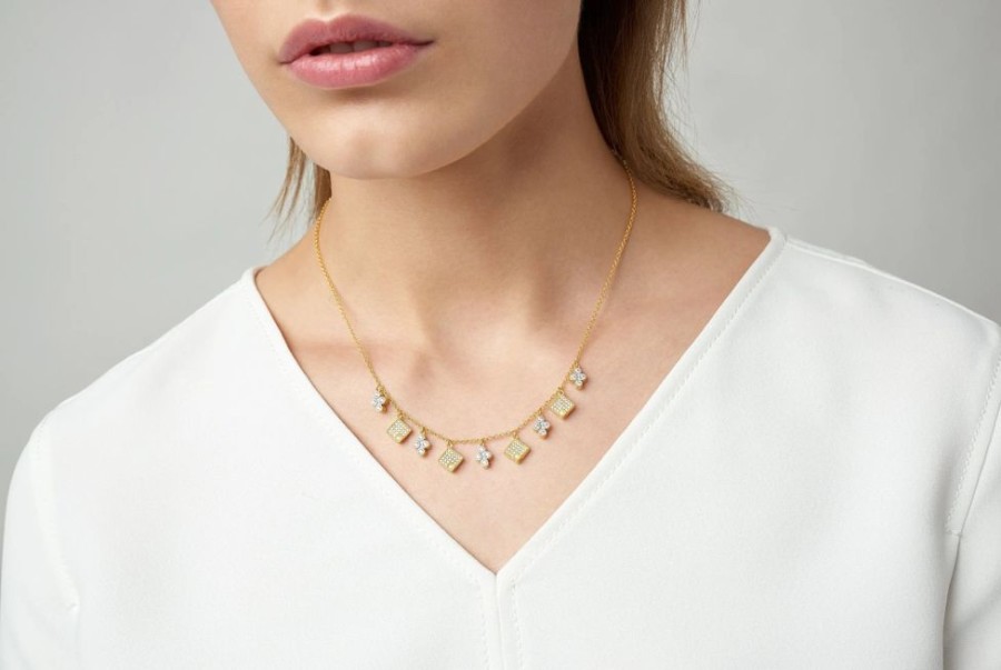 Jewelry Freida Rothman | Visionary Fusion Alternating Charms Pave Necklace