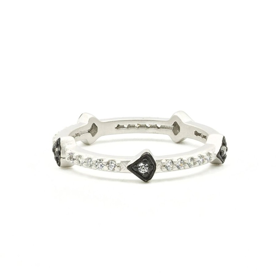 Jewelry Freida Rothman | Arrow Station Ring Silver & Black