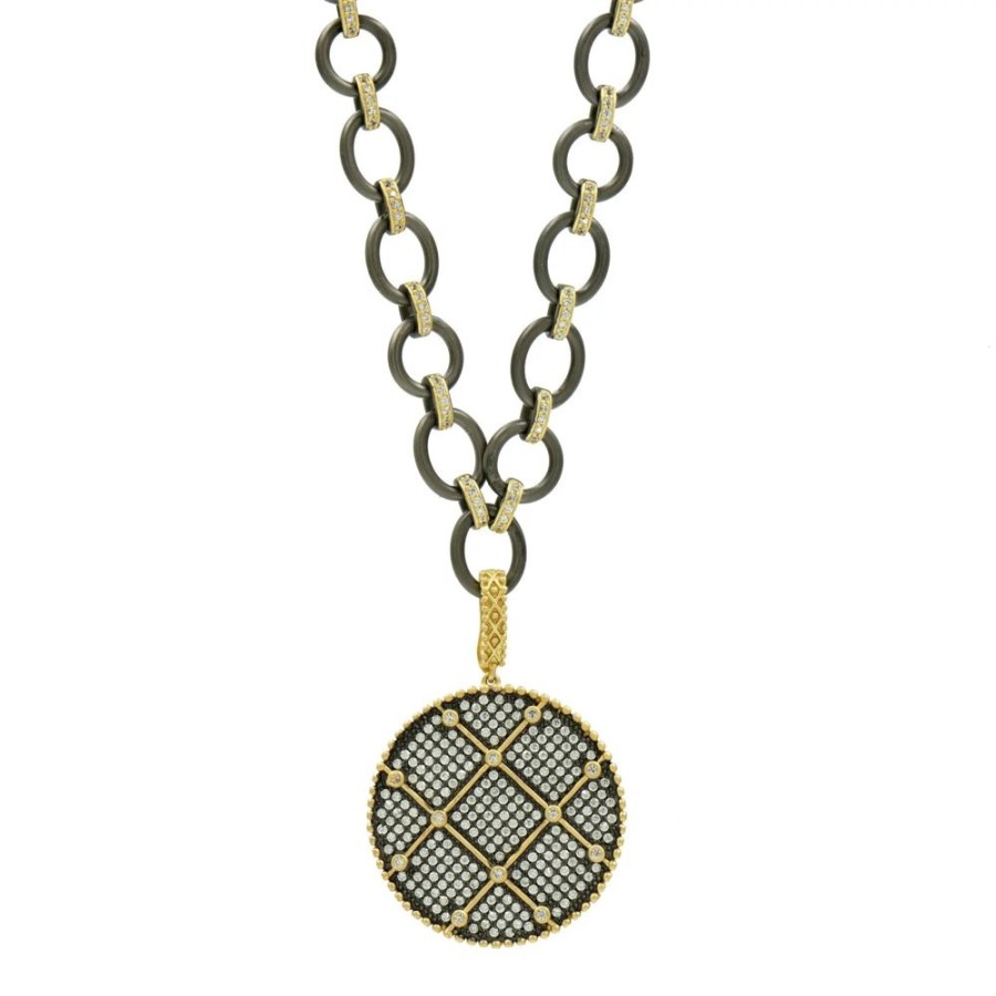 Jewelry Freida Rothman | Signature Double Sided Pendant Chain Link Necklace