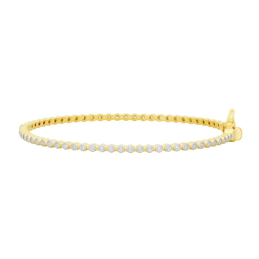 Jewelry Freida Rothman | Signature Bezel Pave Hinge Bangle