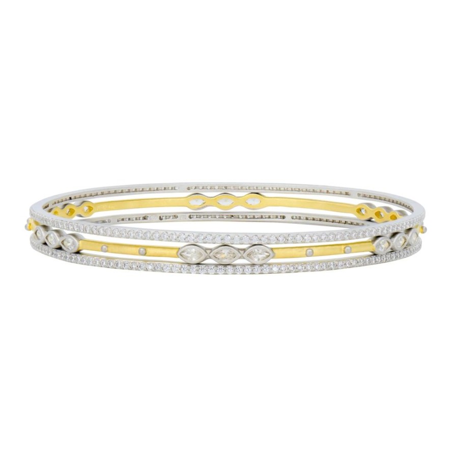 Jewelry Freida Rothman | Signature Marquise Station 3-Stack Bangle