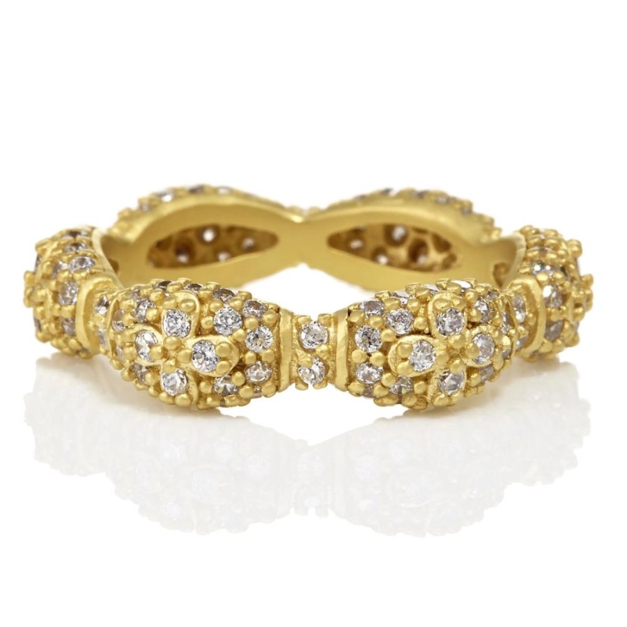 Jewelry Freida Rothman | Pave Marquise Clover Eternity Band Ring Gold