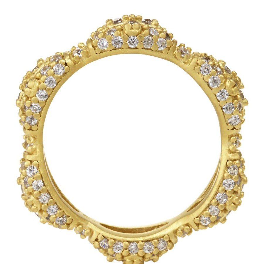 Jewelry Freida Rothman | Pave Marquise Clover Eternity Band Ring Gold