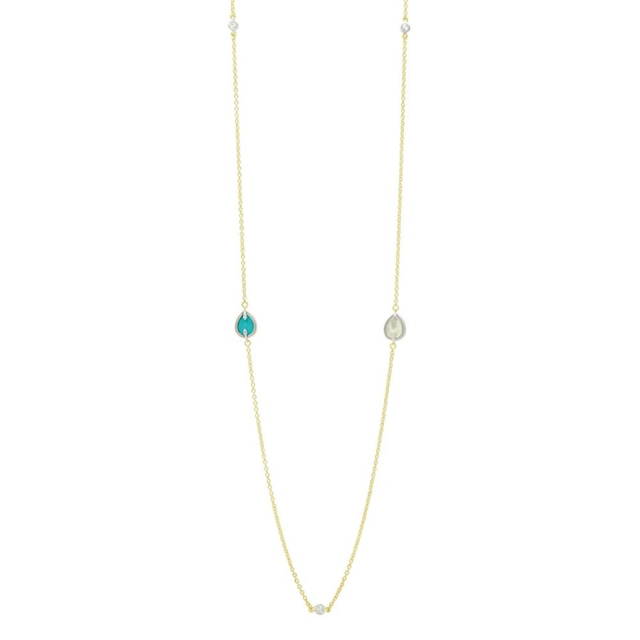 Jewelry Freida Rothman | Fleur Bloom Empire Turquoise Station Necklace