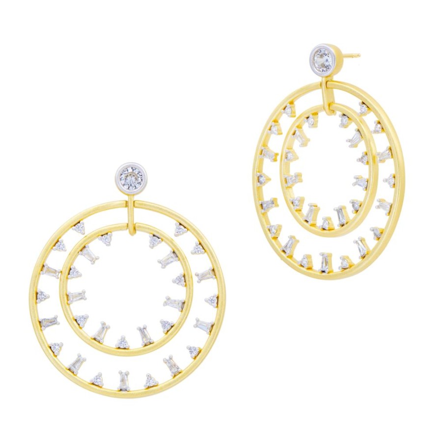 Jewelry Freida Rothman | Midnight Mosaic Double Open Hoop Earrings