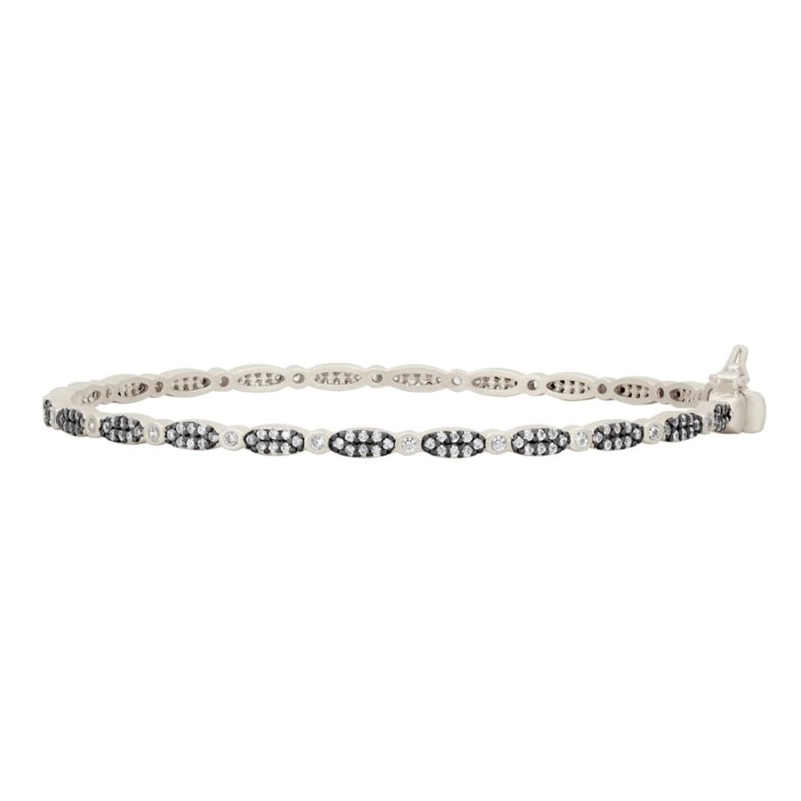 Jewelry Freida Rothman | Marquise Pave Thin Hinge Bangle