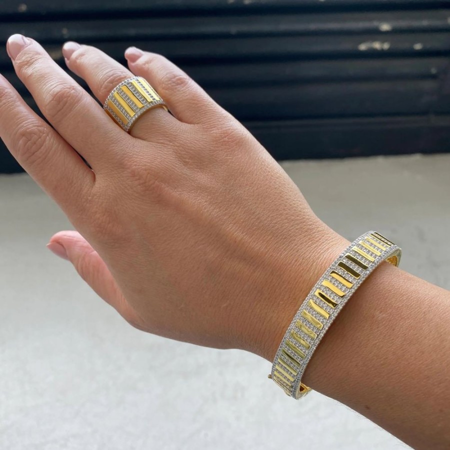 Jewelry Freida Rothman | Illuminating Wide Hinge Bangle