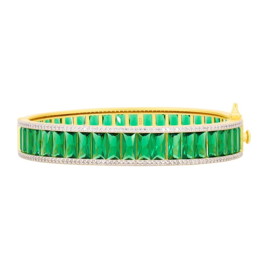 Jewelry Freida Rothman | Midnight Tri-Tone Twilight Hinge Bracelet Green