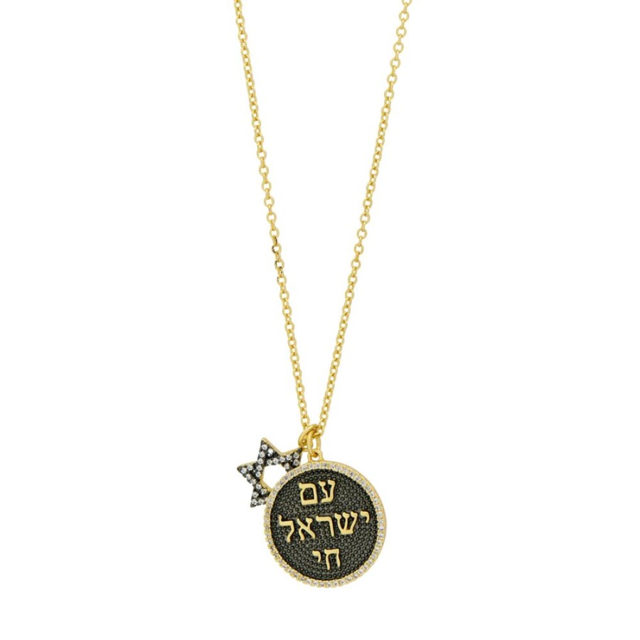 Jewelry Freida Rothman | Star Of David Pendant Necklace Gold And Black