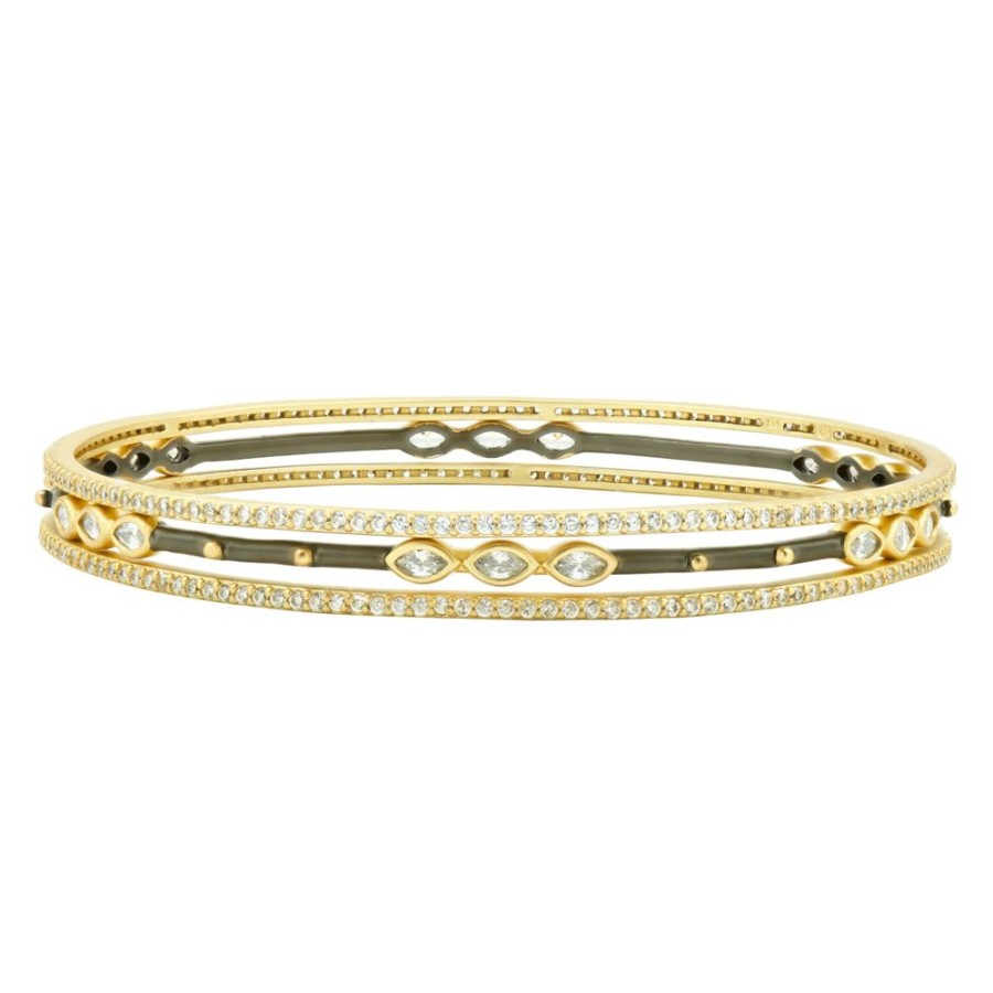 Jewelry Freida Rothman | Signature Marquise Station 3-Stack Bangle