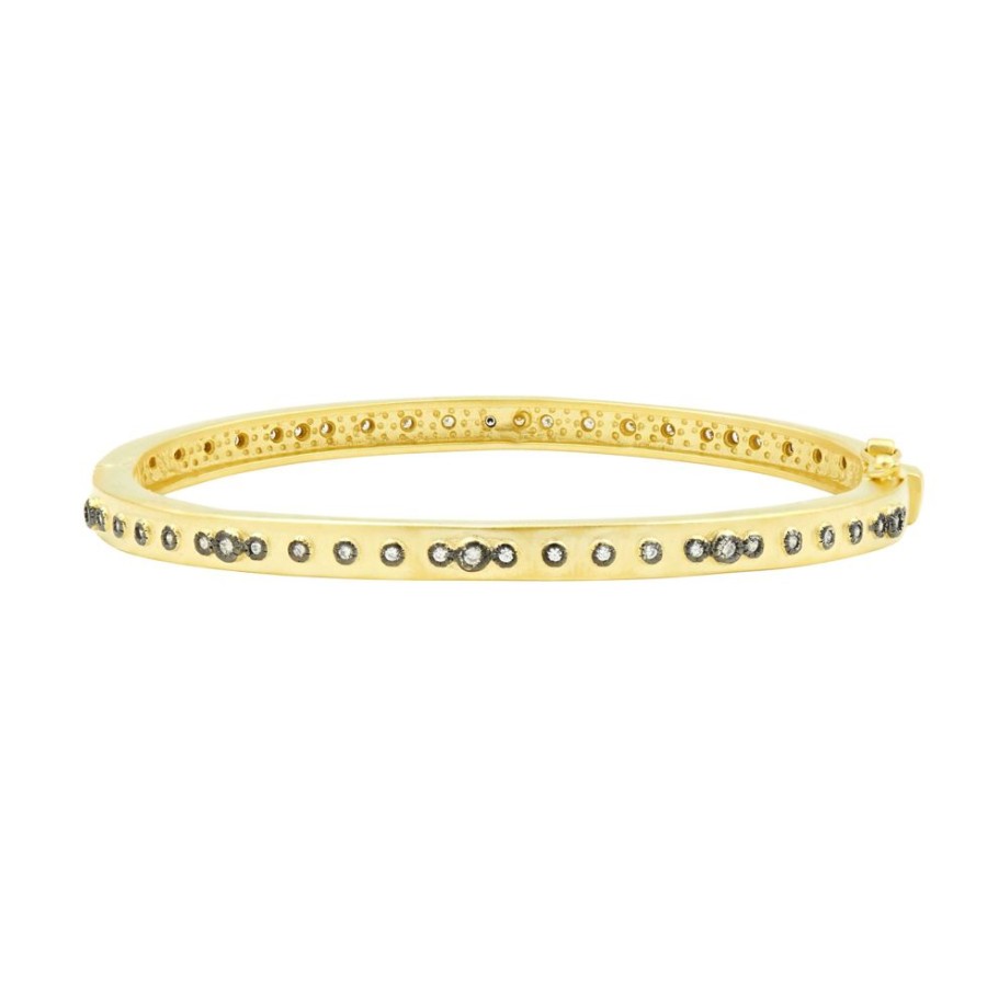 Jewelry Freida Rothman | Mini Stud Bezel Stone Eternity Hinge Bangle