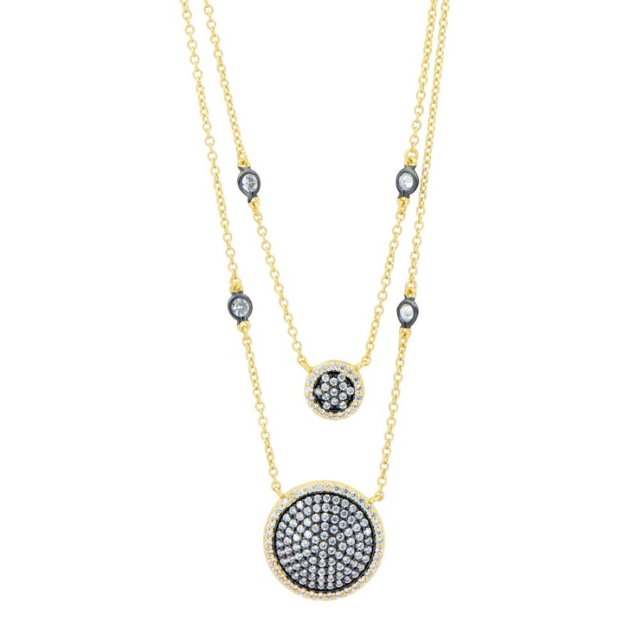 Jewelry Freida Rothman | Double Layer Times Square Pave Necklace