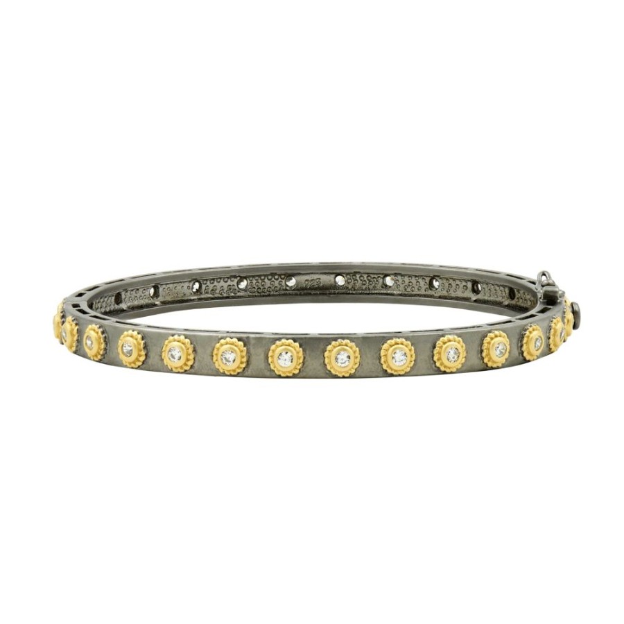 Jewelry Freida Rothman | Studded Eternity Hinge Bangle